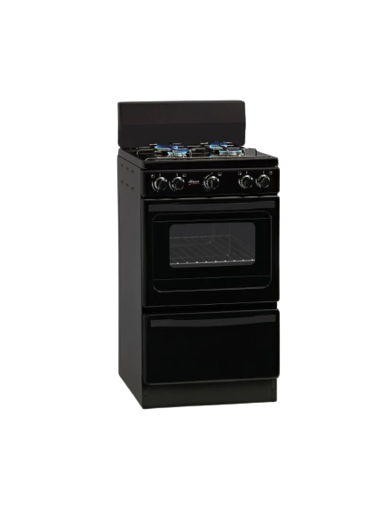 Univa Oven Gas 58lt 4 Burner Hob Black 500mm