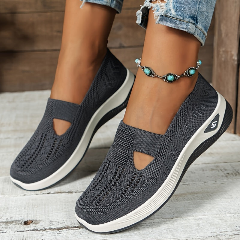 Women's Breathable Mesh Slip-on Sneakers - Casual Lightweight Walking Shoes with Rubber Sole, Fabric Insole, and No Embellishment - All-Season Comfort Vintage Style from Taizhou - Hand Washable