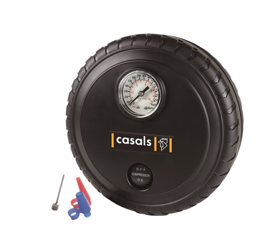 Casals Tyre Inflator with Pressure Gauge Plastic 250PSI 12V