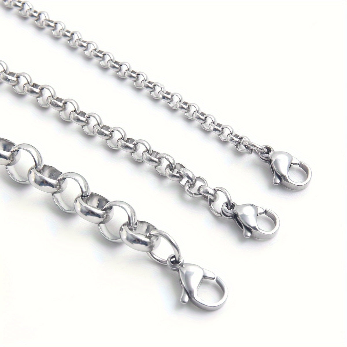 Stainless Steel Hip-Hop Punk Men's Necklace with O-Shaped Round Pearl Chain - Versatile & Stylish for Everyday or Party Wear