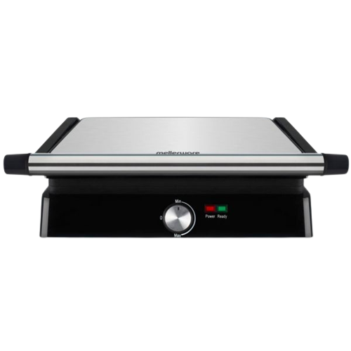 Mellerware Panini Press 4 Slice Stainless Steel Black 2200W