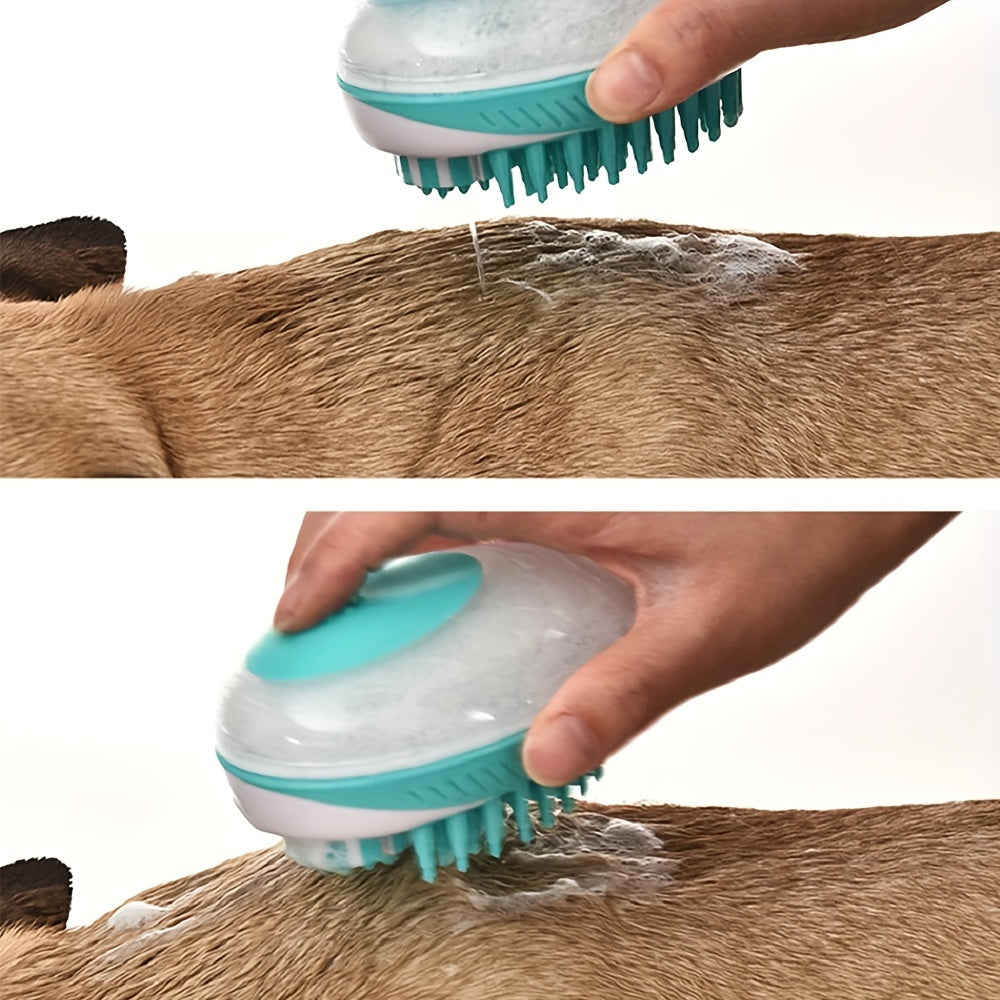 2-in-1 Pet Bath Brush, Soft Silicone Dog And Cat Shower Grooming Comb, Gentle Massage Rubber Comb For Pets, Easy Cleaning Spa Tool For Fur Beauty, Universal Pet Bathing Accessory