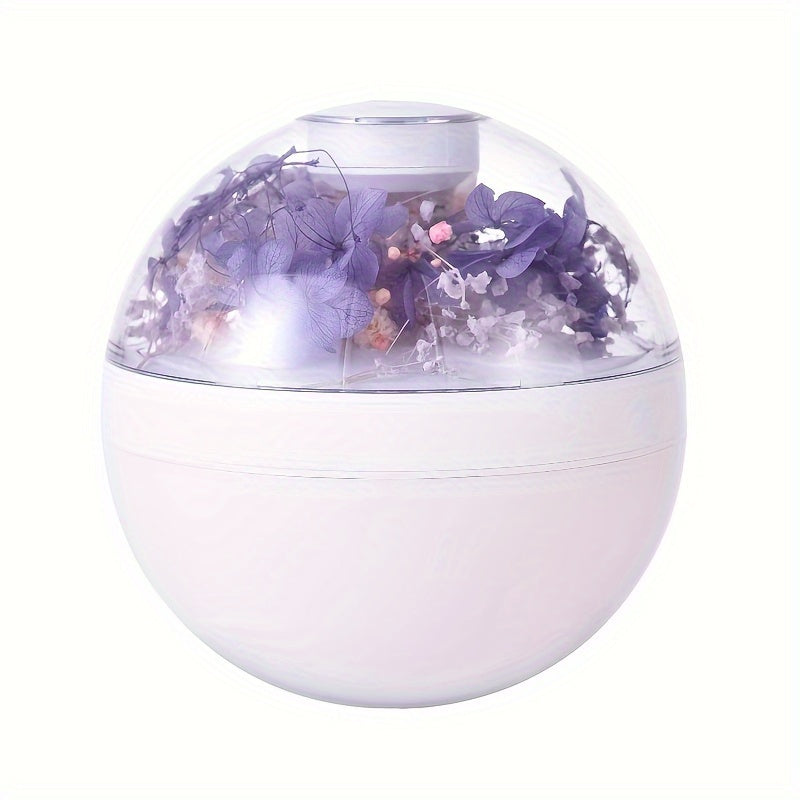 Everlasting Flower USB Humidifier - 220ml Quiet Air Purifier with Aromatherapy for Home, Office & School - Battery-Free, USB Powered