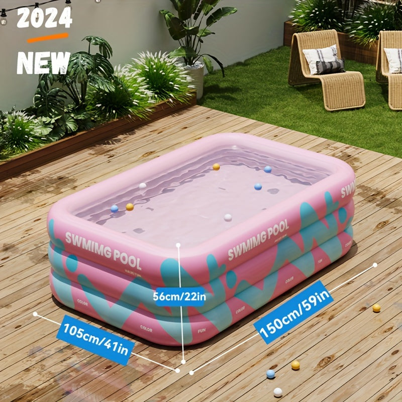 Durable PVC Inflatable Swimming Pool - Perfect for Garden Parties, Foldable & Easy to Store, Ideal Christmas Gift