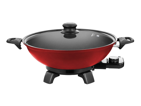 Mellerware Mellerware Wok Adjustable Temperature Diecast Aluminium Red 3