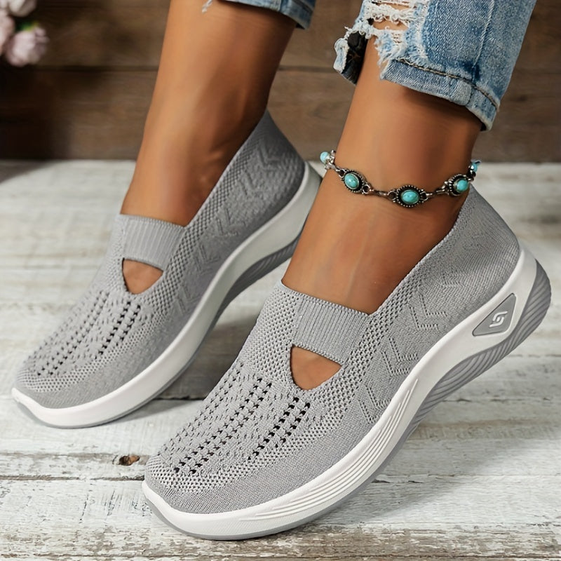 Women's Breathable Mesh Slip-on Sneakers - Casual Lightweight Walking Shoes with Rubber Sole, Fabric Insole, and No Embellishment - All-Season Comfort Vintage Style from Taizhou - Hand Washable