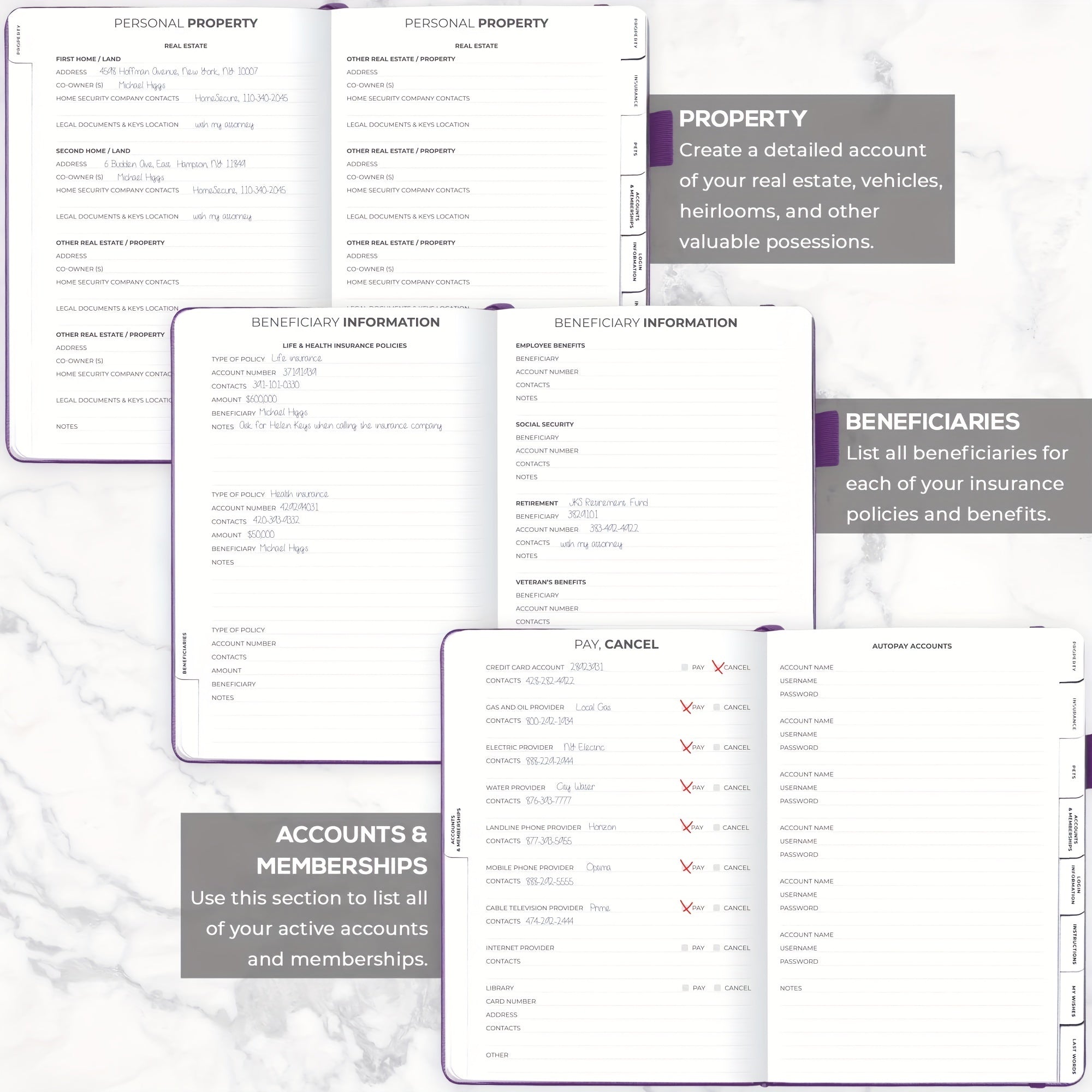 End of Life Planner, Large Tree Faux Leather Embossed Cover, Elderly End-of-Life Planner, Guide to Estate Planning Organizer and Beneficiary Planner Manual, Organizer of Final Arrangements for Beneficiaries, Will Preparation, Last Wishes and Funeral Plan