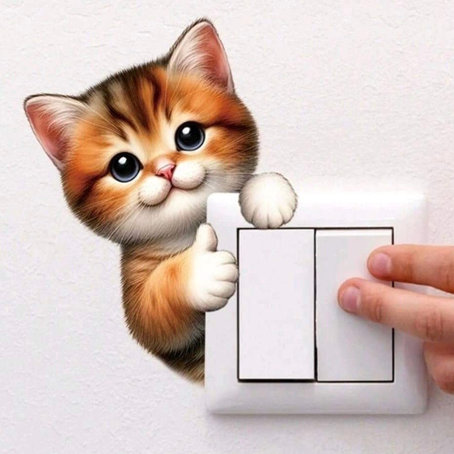 Decor wall stickers for switch cat