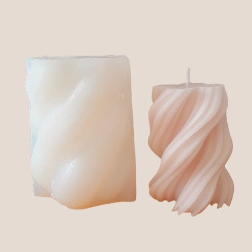 Twisted Pillar Silicone Candle Mould