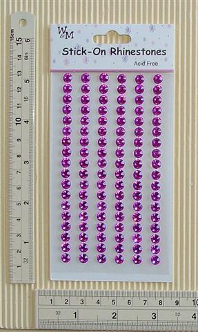W&M Stick-On Rhinestones Round Lilac 6mm