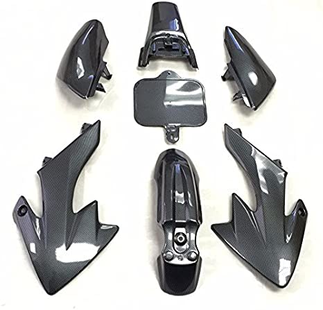 HTTMT XFY-CN Group Motorcycle Carbon Fiber Plastic Fender Kit Body Work Fairing Kit Compatible with CRF XR XR50 CRF50 Clone 125CC Pit Dirt Bike