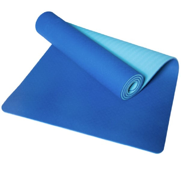 Yoga TPE Eco-Friendly 1cm Thick 2 Sided Blue Mat