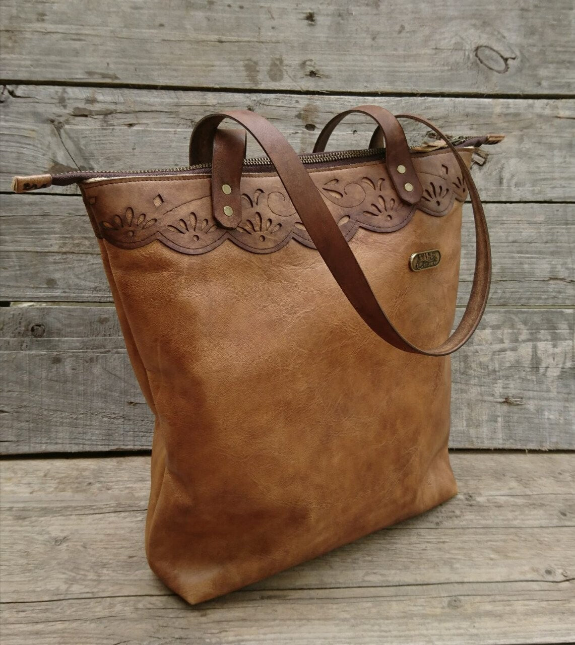 Handmade Leather shopper bag