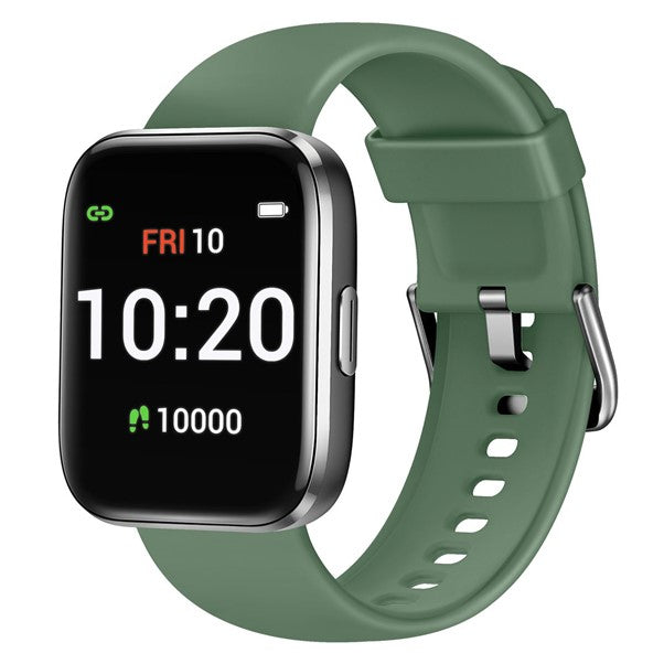 Letsfit - IW1 Smart Watch - Black Case with Gray Green Band