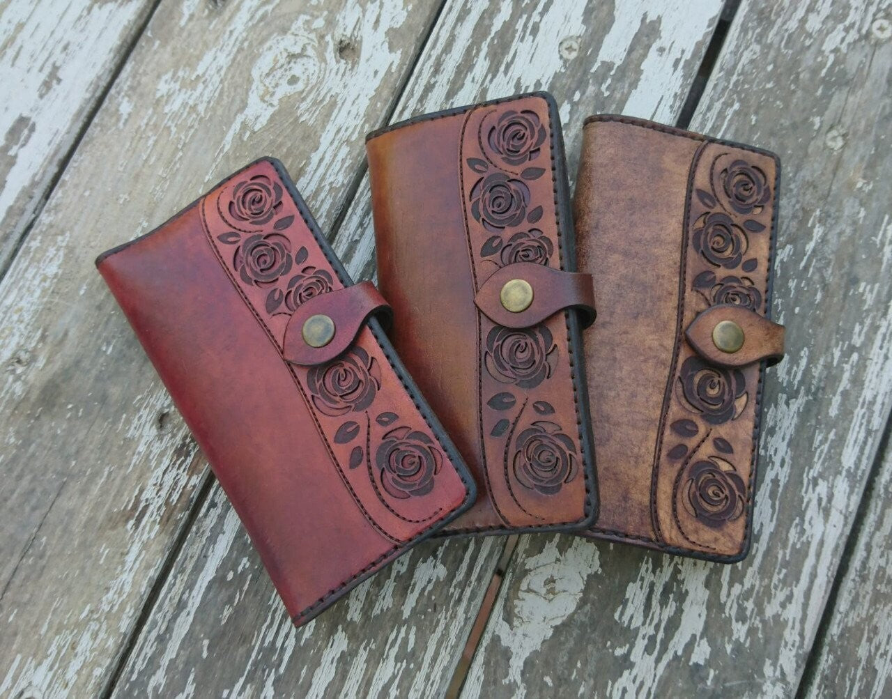 Handmade Leather Ladies Long Wallet