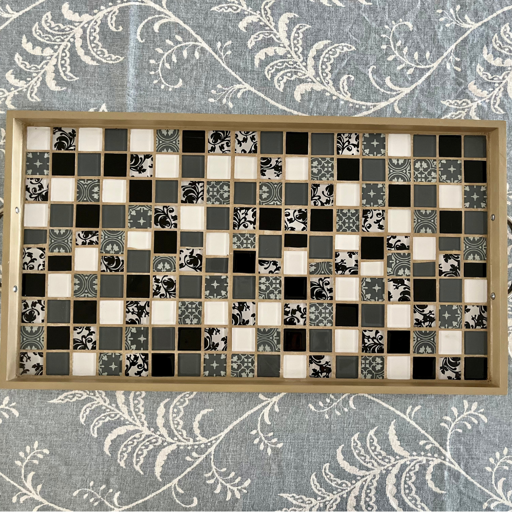Mosaic Tray Rectangle with Glass Tiles